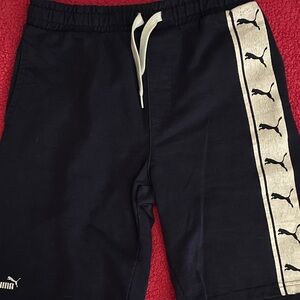 Puma boys Navy Shorts with Cream Stripe